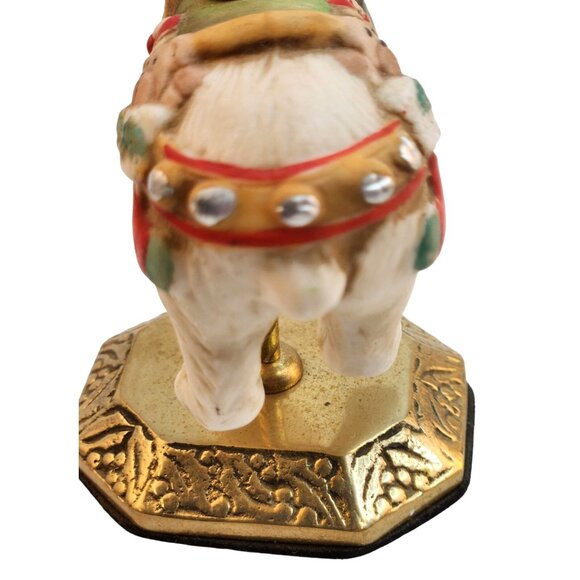 Polar Bear Carousel Christmas Figurine Ceramic Decor On Brass Base by R.O.C. - Picture 3 of 8